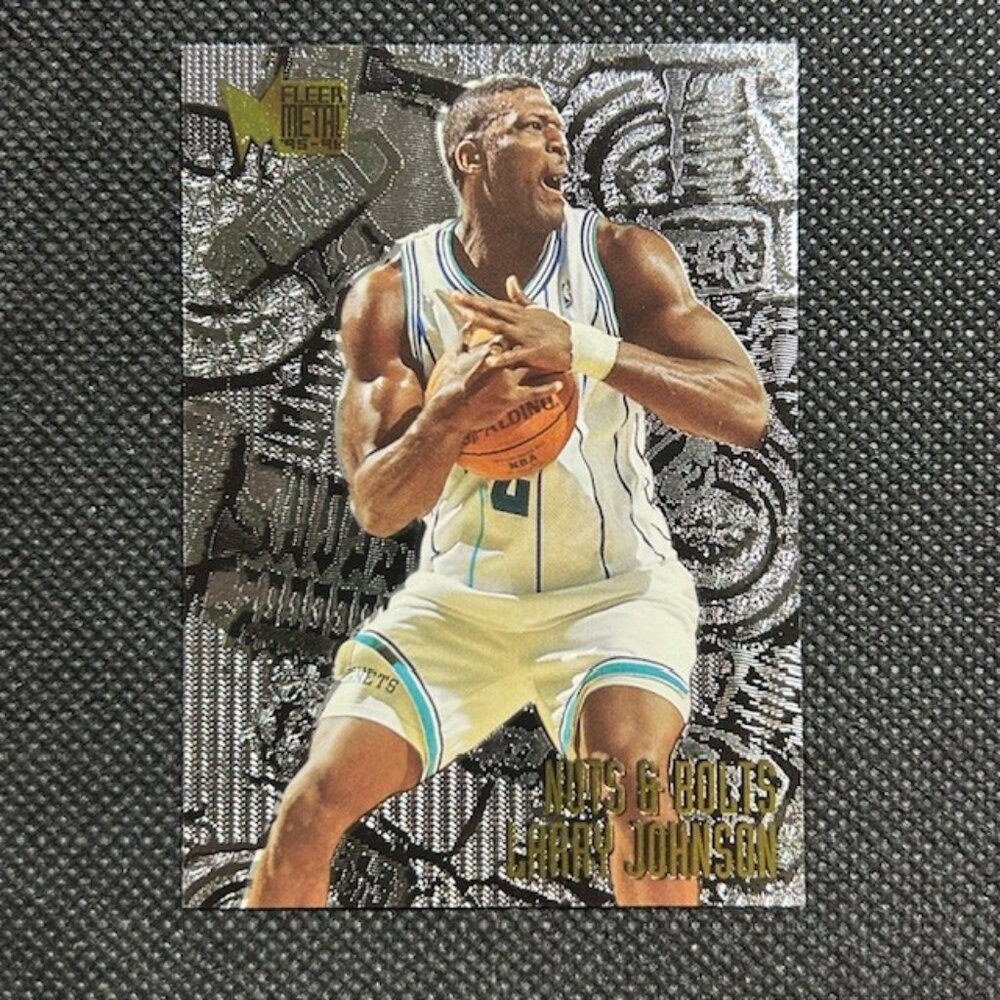 1995-96 Fleer Metal Nuts & Bolts #211 Larry Johnson Charlotte Hornets